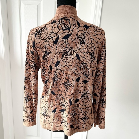 Vintage Tradition Roses  Print Soft High Neck Sweater - Picture 3 of 16